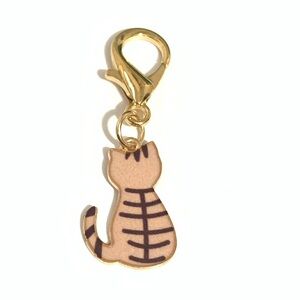 New Gold Brown Cat Charm